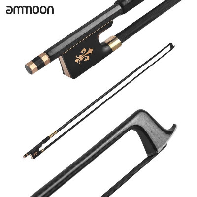 

ammoon 44 Violin Fiddle Bow Carbon Fiber Round Stick Ebony Frog Black Horsehair Well Balanced