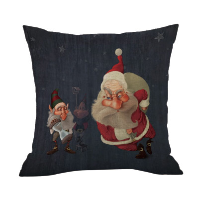 

Tailored Happy Christmas Pillow Cases Linen Sofa Cushion Cover Home Decor Pillow Core