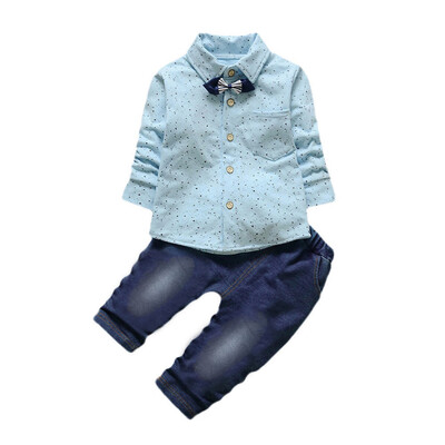 

2Pcs Infant Toddler Baby Boys Grid Print Tops Pants Outfits Clothes Set