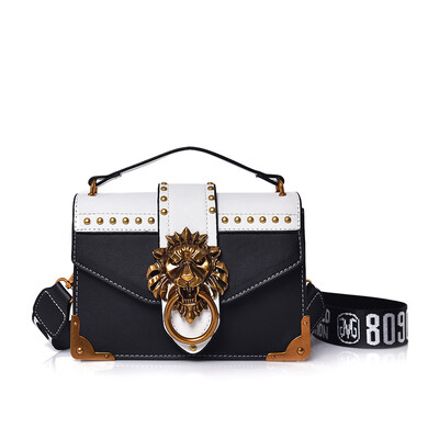 

Fashion Metal Lion Head Mini Small Square Pack Shoulder Bag Crossbody Package Clutch Women Designer Wallet Handbags Bolsos Mujer
