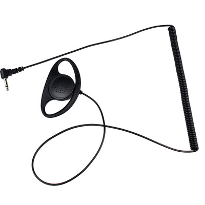 

35mm Plug D Shape Receive Earpiece Headset Listen Only Earhook Earbud Coiled Acoustic Tube