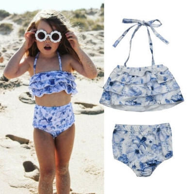 

Kids Baby Girls Swimwear Bikini Tankini Swimsuit Swimming Beachwear Costume