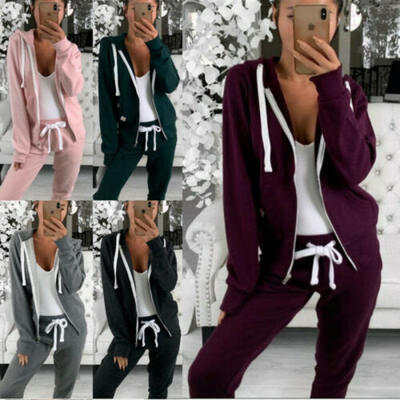 

Womens Long Sleeve Hoodie Yoga Top Sweatshirt Hooded Zipper Cardigan With Pocket