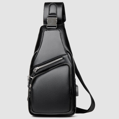 

Tailored Mens Simple Leisure Fashion Business Charge Security USB Chest Bag