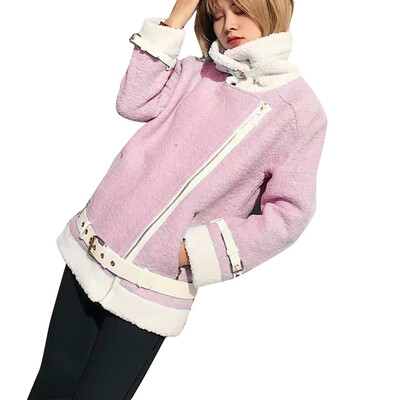 

Toponeto Casual Women Overcoat Thickening Woolen Coat Scarf Collar Jacket Outwear