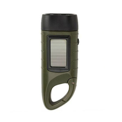 

Outdoor Camping Mini Emergency Hand Crank Solar Flashlight Rechargeable LED Light Lamp Charging Powerful Torch