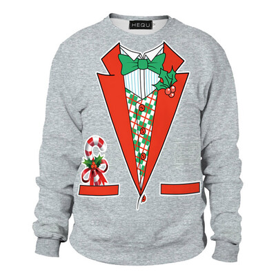 

Tanersoned Funny Christmas Gentement 3D Digital Printed Crew Neck Pullover Sweatshirts Loose Casual Sweaters