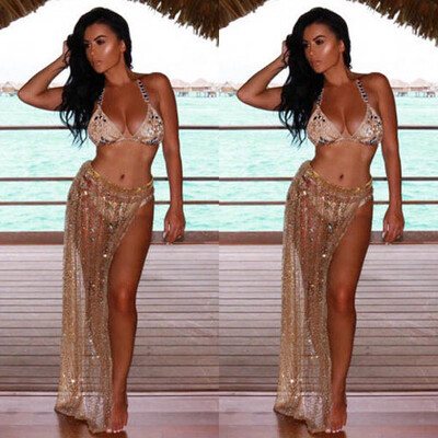 

Womens Bathing Suit Lace Up Crochet Bikini Cover Up Swimwear Summer Beach Dress