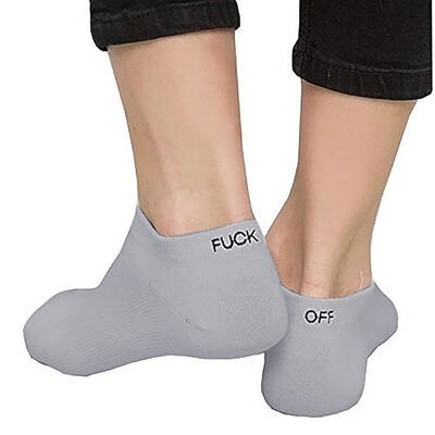 

FUCK OFF Letter Print Funny Socks For Men Women Casual Low Cut Cotton Ankle Boat Socks For Sports