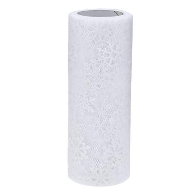 

10 Yards Glitter Snowflake Tulle Roll DIY Crafts Wedding Party Decor