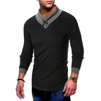 

NEW Men Must Have Slim Fit V Neck T Shirt Slim Fit Tee Long Sleeve Winter Clothes