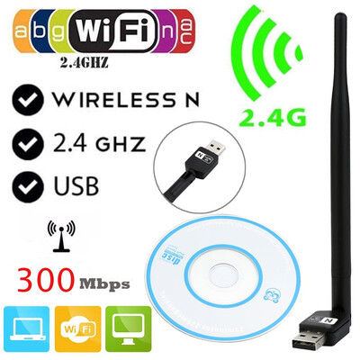 

〖Follure〗300Mbps 80211ngb Mini USB Wifi Adapter Wi-Fi Network LAN Card wAntenna New