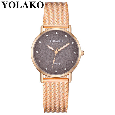 

YOLAKO Women Watches reloj mujer Quartz Stainless Steel Band Mesh Magnet Buckle Starry Sky Analog Wrist Watch zegarek damski 533