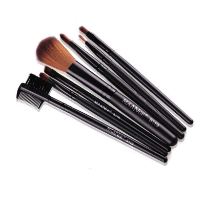 

Professional Goat Hair 7Pcs Makeup Brush Set Tools Cosmetic Make Up Brush Set Black Pink