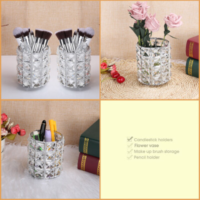 

Gobestart Cosmetic Storage Tube Pen Holder Crystal Candle Holder Wedding Lover Decoration