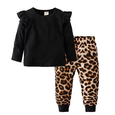 

3pcs Newborn Baby Girls Clothes T-shirt TopsLeopard Print Pants Leggings Outfit Set