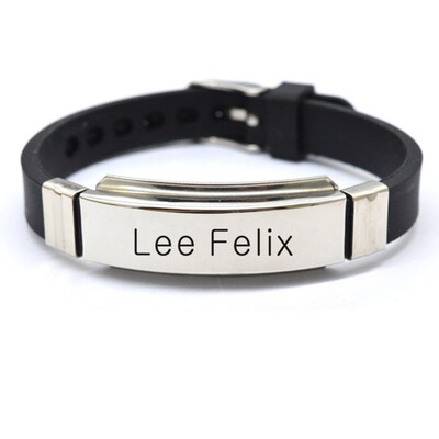 

KPOP Stray Kids Membesr New Letters Printing Adjustable Stainless Steel Silicone Bracelet Unisex Sports Bracelet Hot Gift for Fans