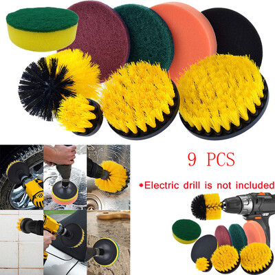 

Siaonvr Drill Brush Scrub Pads 9 Piece Power Scrubber Cleaning Kit All Purpose Cleaner Scrubbing Cordless Drill for Cleaning Pool