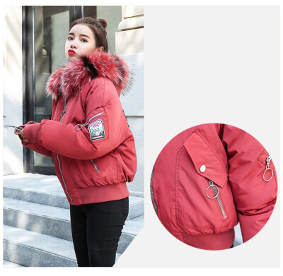 

2018 new autumn winter down jacket female Korean version of loose student bf short big fur collar jacket