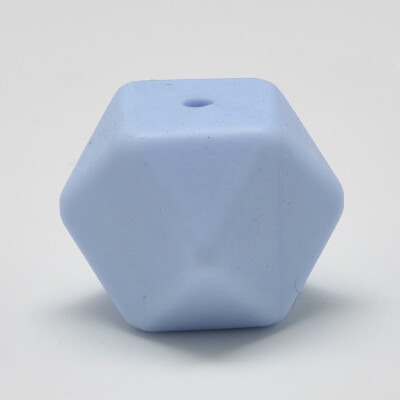 

Food Grade Environmental Silicone Beads Chewing Beads For Teethers DIY Nursing Necklaces Making Faceted Cube LightBlue 14x14x