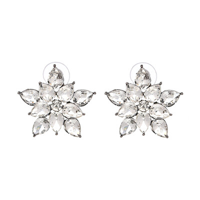 

2019 New Crystal Opal Stone Stud Earrings Sweety Flower Earrings Trendy Women Jewelry Gift for New Year 9 Colors J50058