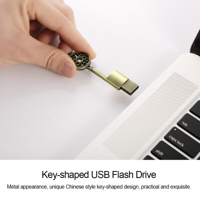 

64GB USB Drive Waterproof USB Flash Drive Key-shaped U Disk Memory Stick Storage Device Rose Gold