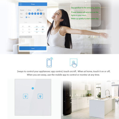 

〖Follure〗UK Smart WiFi Two Button Switch Switch For Amazon AlexaGoogle Home App Control
