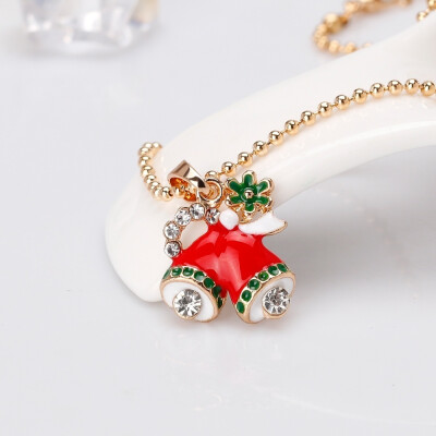 

Christmas Chains&necklaces jewelry enamel print Snowman Deer Socks Christmas tree pendant Chains