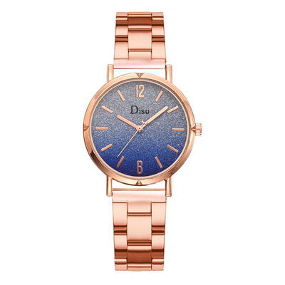 

Fashion Women Minimalism Watch Rose Gold Stainless Steel Quartz Wristwatch Ladies Luxury Bracelet Watches Simple Clock