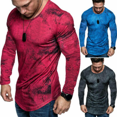 

Mens Slim Fit O Neck Long Sleeve Muscle Tee Shirts Casual T-shirt Tops Blouse