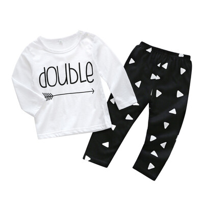 

Newborn Baby Boys Clothes Summer Long Sleeve Letter T-shirtPants 2pcs Baby Suit O-Neck Infant Clothing Set