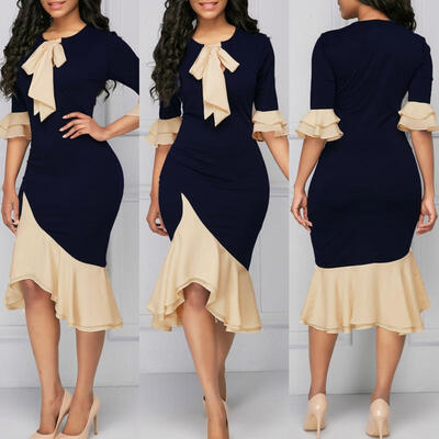 

2018 The New Hot Fashion Women Lace Tie Up Bodycon Cocktail Evening Party Midi Dress