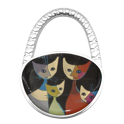 

Portable Foldable Table Purse Cat Bag Hook Hanger Holder Mirror Handbag