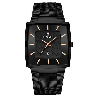 

REWARD RD62009M Quartz Movement Men Watch 3ATM Waterproof Luxury Business Simple Wrist Watch Ultra Thin Rectangular Wristwatch for