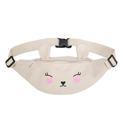 

Canvas Waist Packs Kids Girls Cartoon Rabbit Chest Children Shoulder Bag