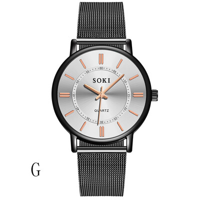 

Gobestart Men Fashion Unobtrusive Business Simple Dial Personality Net Belt Watch