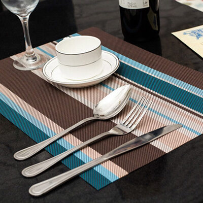 

Low Carbon Waterproof Insulation Placemat Table Mat Coaster Stripe Tableware Mat