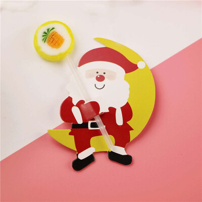 

50Pcs Christmas Paper Candy Chocolate Lollipop Sticks Cake Pops Xmas Decor Party