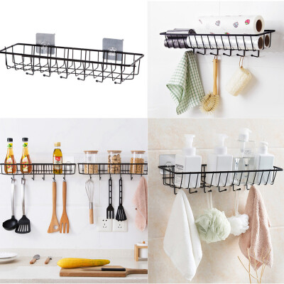 

Gobestart Non Perforated Iron Art Wall Hanging Basket Basket Rack Rack Bathroom Suction Cu