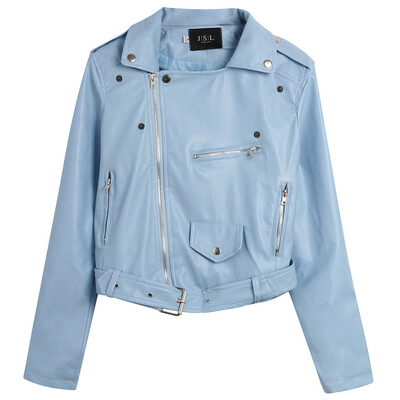 

Toponeto Women Fashion Motorcycle Jacket Long Sleeve Zipper Ladies Jacket Coat