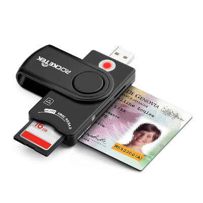 

Rocketek Multifunctional DOD Military CAC USB Smart Card Reader MMCTFM2MSSIM Storage Card Reader Compatible with Mac OS Window