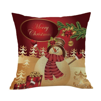 

Tailored Happy Christmas Pillow Cases Linen Sofa Cushion Cover Home Decor Pillow Core