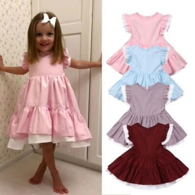 

Toddler Kids Baby Girls Princess Pageant Party Dress Summer Sundress Clothes