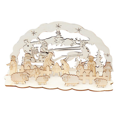 

Gobestart Christmas Decorations Wooden Piece Kindergarten DIY Assembled Ornaments