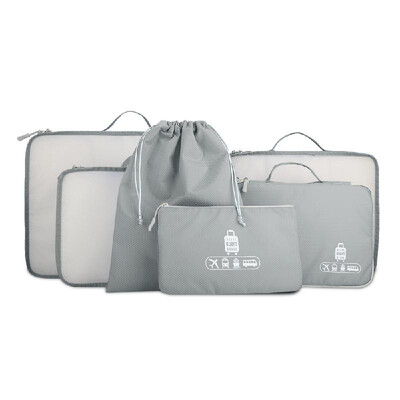 

6 Set Travel Organizer Bag 4 Packing Cubes with Pouch Sack Toiletry Laundry Storage Bag Clothing Sorting Packages