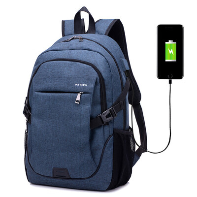 

USB charging double shoulder computer bag large capacity unisex travel bag
