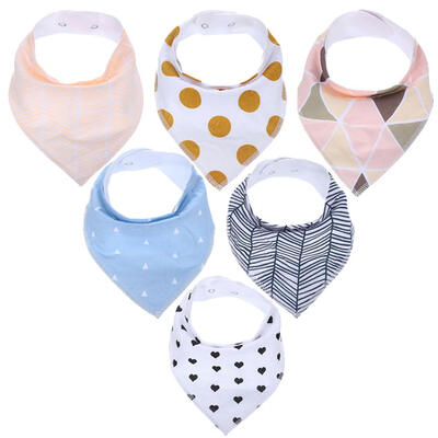 

6pcs Cotton Triangle Baby Bib Newborn Feed Saliva Towel Toddler Burp Cloths