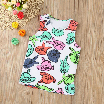 

Newborn Toddler Baby Boys Girls Cartoon Print T-Shirt Tops Vest Clothes Outfits