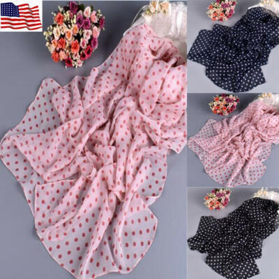 

New Fashion Lady Womens Long Polka Dot Scarf Wraps Shawl Stole Soft Scarves