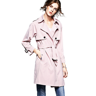 

Turndown Collar Button Down Trench Coat